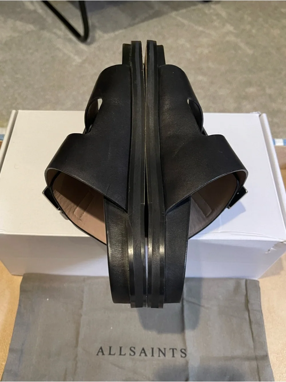 AllSaints Mia Double Strap Slide Sandal - Picture 3 of 4